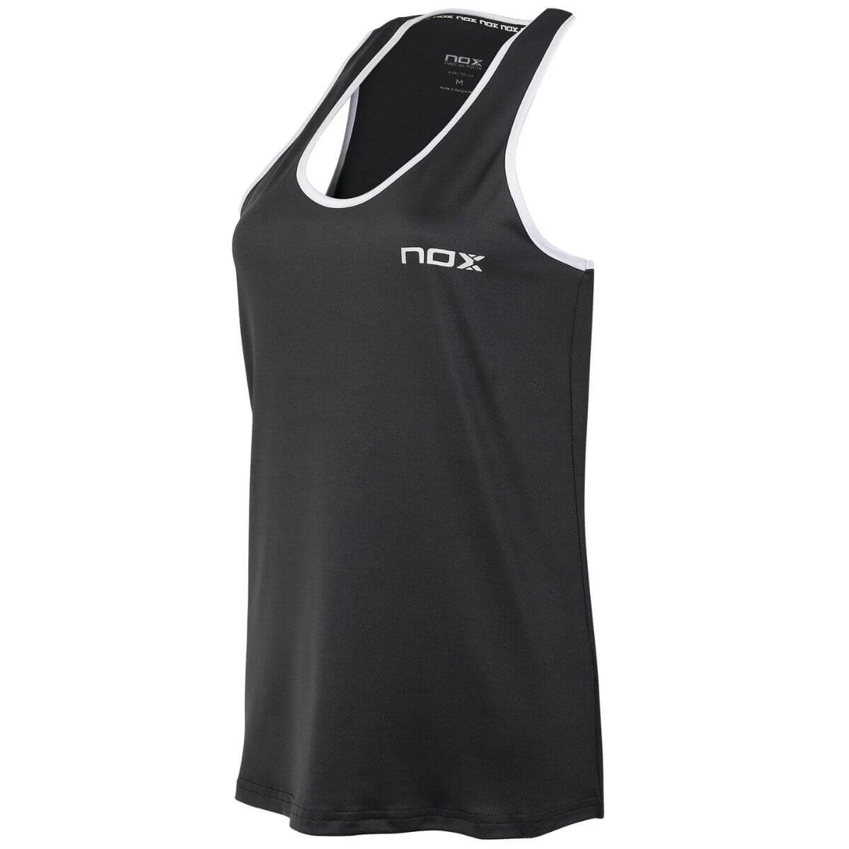 Polera Nox Tirantes Mujer Negro Logo Blanco